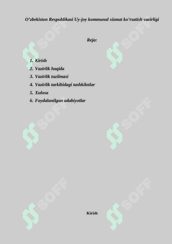 Oʼzbekiston Respublikasi Uy-joy kommunal xizmat koʼrsatish vazirligi 2