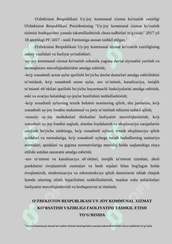 Oʼzbekiston Respublikasi Uy-joy kommunal xizmat koʼrsatish vazirligi 3