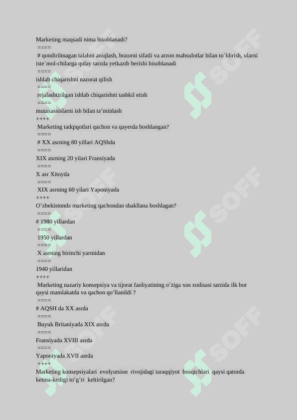 Marketing 500 ta test javobi bilan 2
