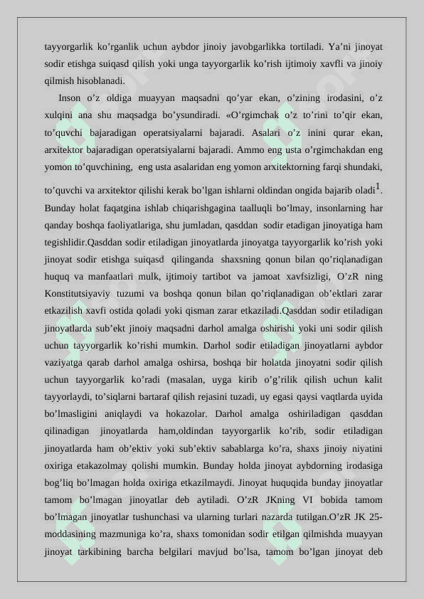 Jinoyatga suiqasd qilish tushunchasi va turlari  24 3