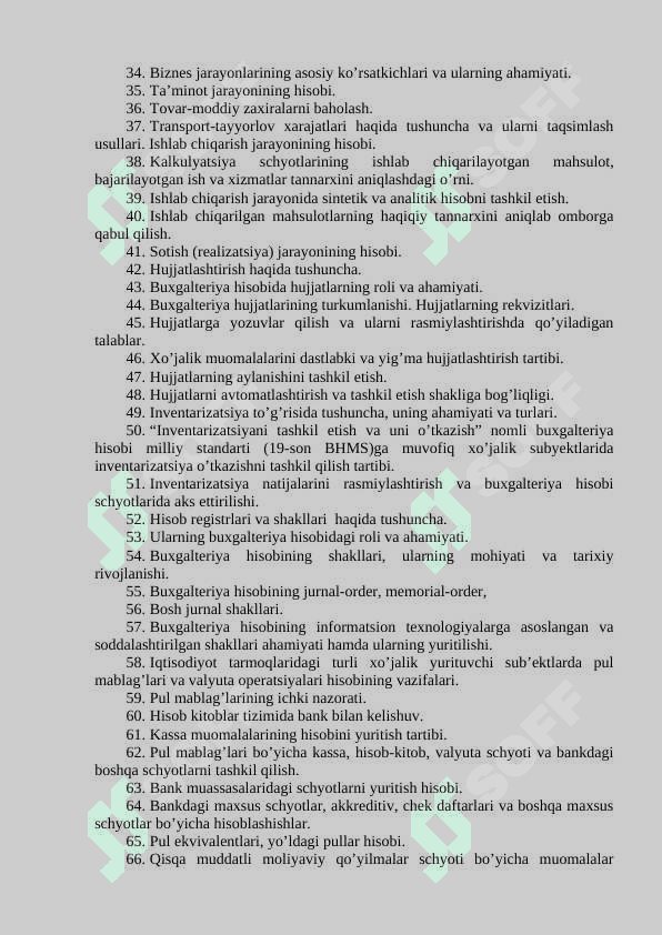 “Buxgalteriya hisobi” fanidan   YAKUNIY NAZORAT SAVOLLARI 2