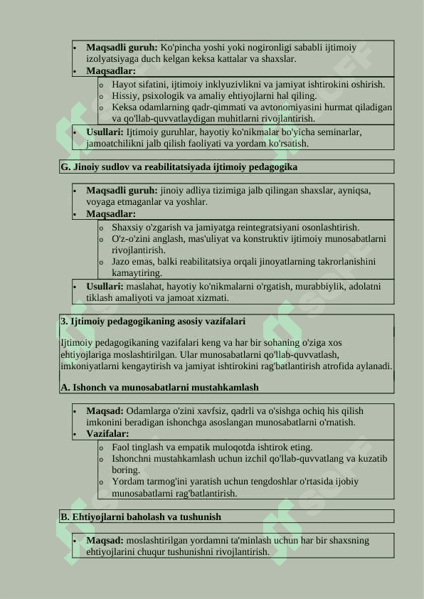 Ijtimoiy pedagogikaning sohalari va vazifalari 3