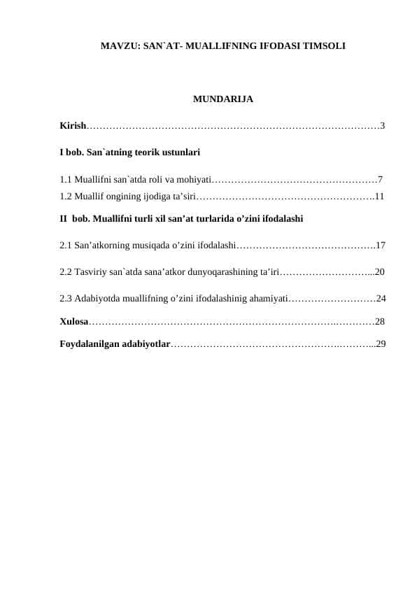 SAN'AT- MUALLIFNING IFODASI TIMSOLI