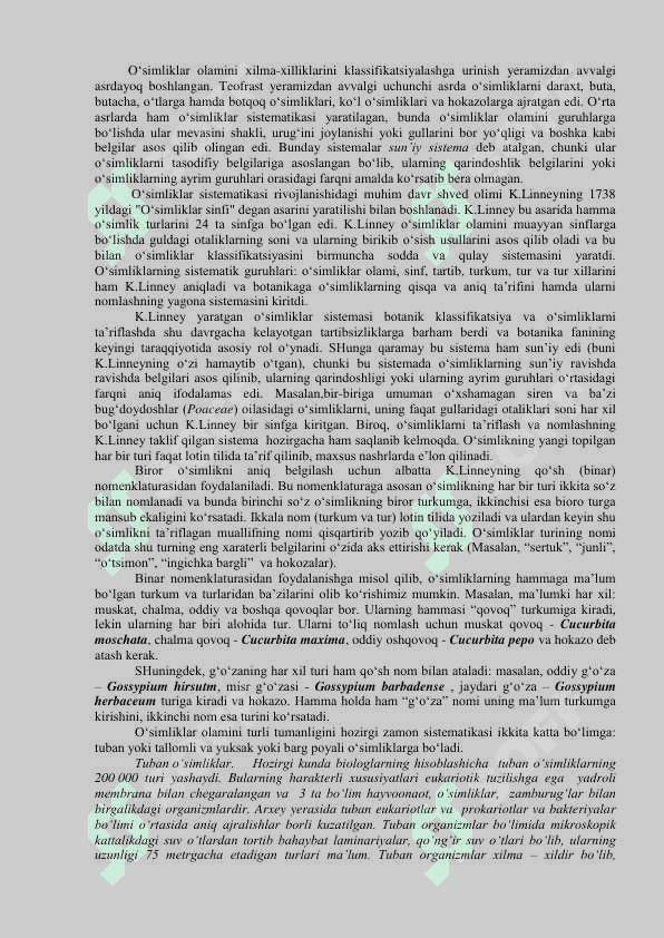 . BAKTERIYALARNING TUZILISHI, TIPLARI VA QISHLOQ XO`JALIGIDAGI AHAMIYATI. SUVO‘TLAR, ULARNING KLASSIFIKATSIYASI VA QISHLOQ XO`JALIGIDAGI AHAMIYATI 2