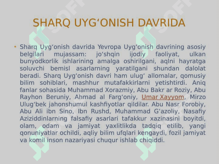 O’rta Osiyoda uyg’onish davri Renessans 5