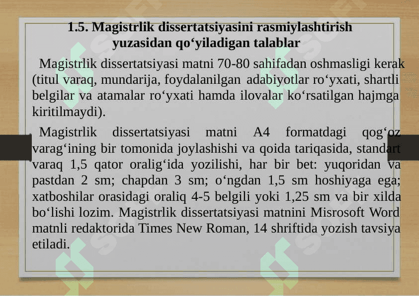 14-MAVZU: Ilmiy tаdqiqоt ishlаrini оlib bоrish, uning nаtijаlаrini rаsmiylаshtirish vа hаyotgа tаtbiq etish. (mаgistrlik dissеrtаtsiyasi misоlidа) 5