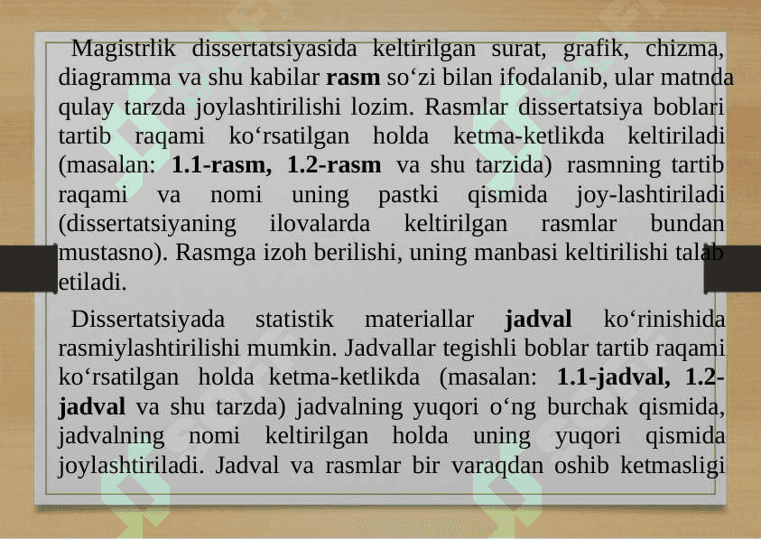 14-MAVZU: Ilmiy tаdqiqоt ishlаrini оlib bоrish, uning nаtijаlаrini rаsmiylаshtirish vа hаyotgа tаtbiq etish. (mаgistrlik dissеrtаtsiyasi misоlidа) 8