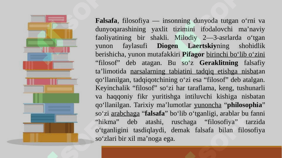 Falsafa turmush tarzi va dunyoni anglash usuli. 4