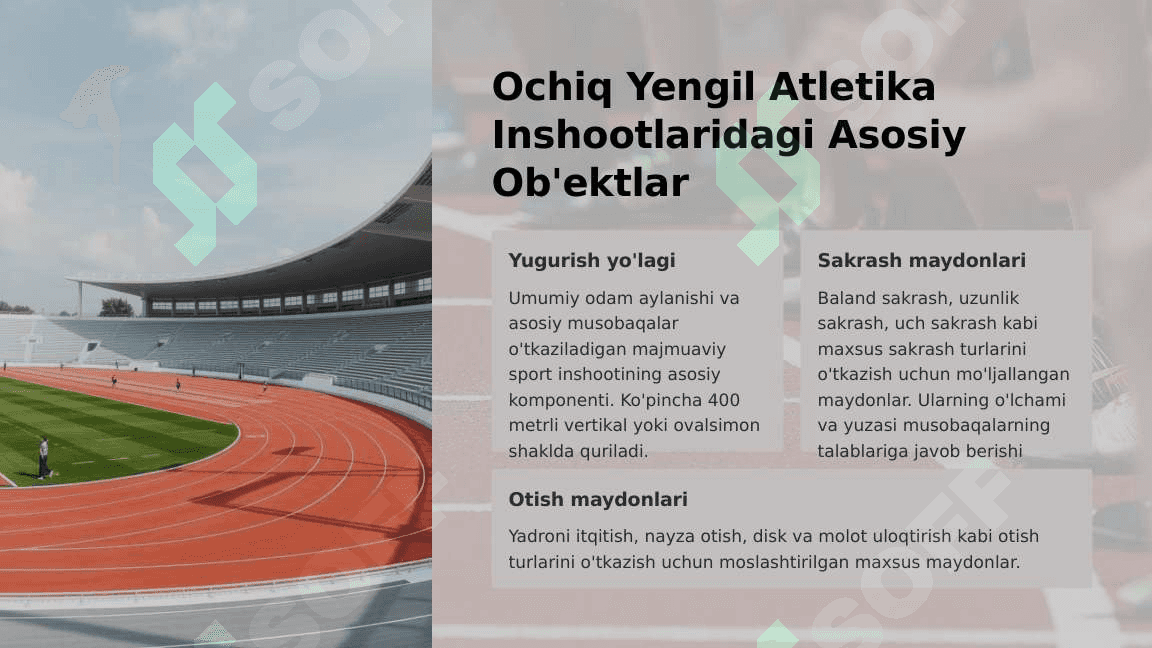 Yengil Atletika Uchun Ochiq va Yopiq Sport Inshootlari 3