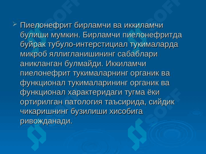 Болаларда пиелонефритлар . Bolalarda pielonefritlar 6