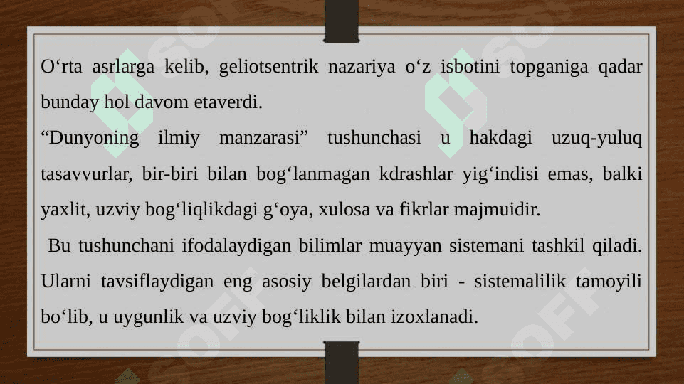Dunyoning ilmiy manzarasi va evolyusiyasi 7