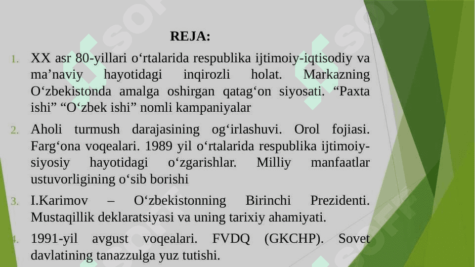 Mustaqillikka erishish arafasida O’zbekistondagi ijtimoiy-siyosiy jarayonlar 2