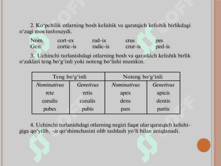 Otlarning uchinchi turlanishiga oid mashqlar ishlash 3