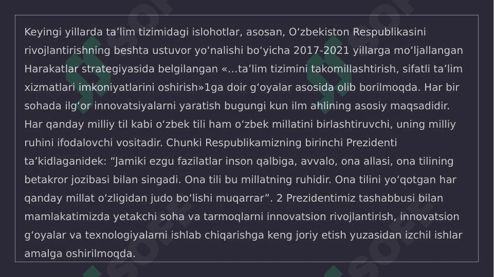 ZAMONAVIY DARS VA UNGA QO‘YILADIGAN TALABLAR 3