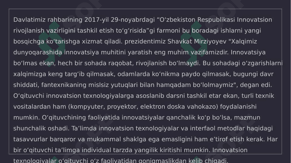 ZAMONAVIY DARS VA UNGA QO‘YILADIGAN TALABLAR 4