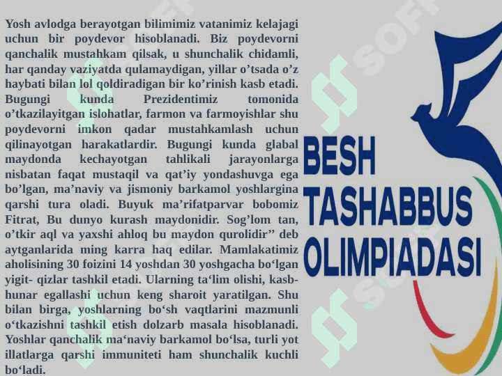 Besh tashabbus va uning  yuksak ma’naviy madaniyatni  ta’minlashdagi o‘rni 4