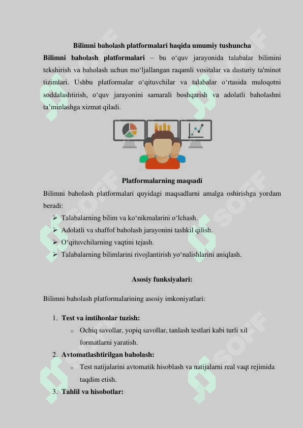 Talabalar bilimini baholash platformalari 2