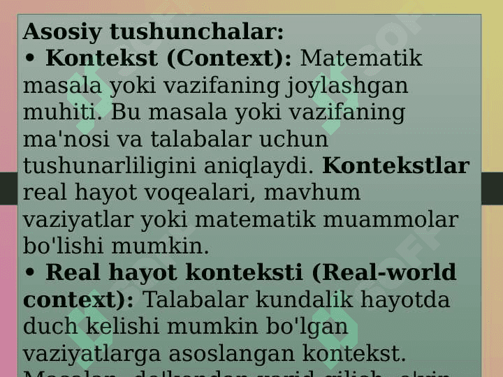 EGMA (Early Grade Mathematics Assessment) xalqaro baholash dasturi kontekstlari 2