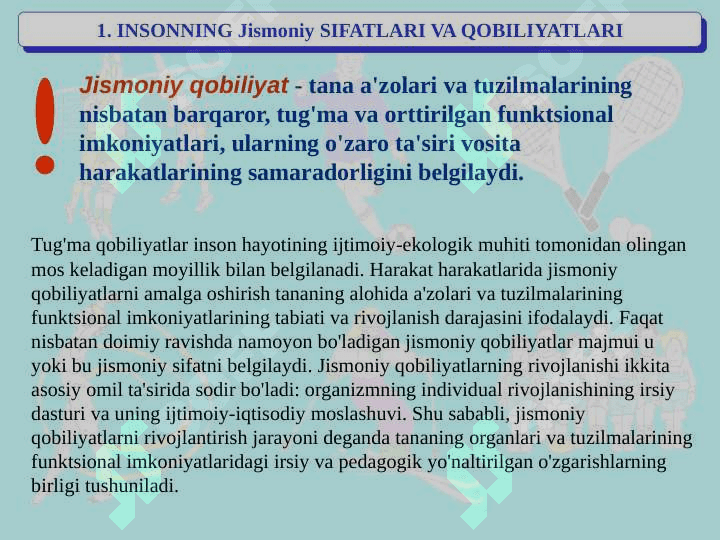 Epchillik yo'nalishida, jismoniy sifat  xususiyatlarini rivojlantiruvchi jismoniy mashqlar 5