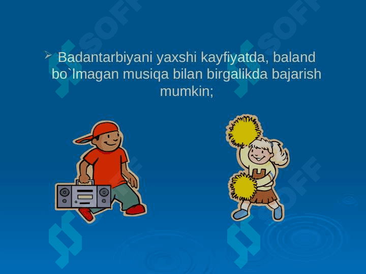 Ertalabki gimnastikani musiqa ostida o’tishi 3
