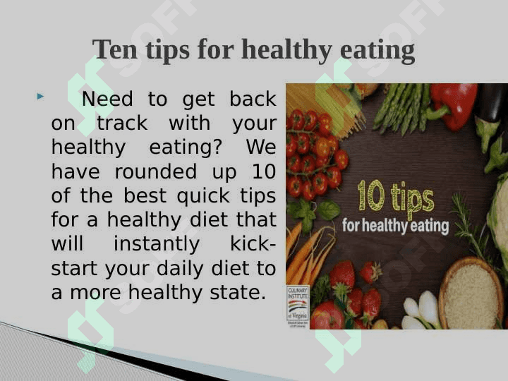 Ten tips for healthy eating 2
