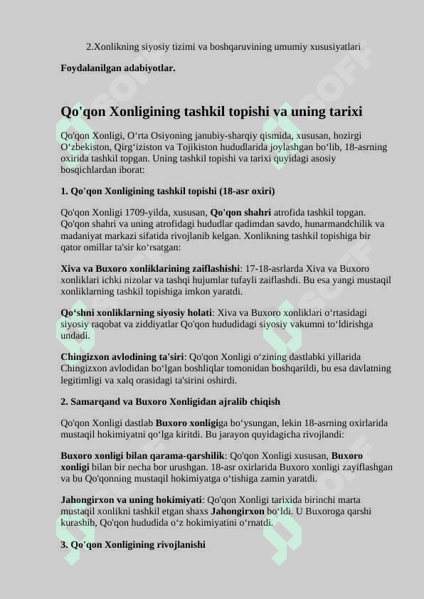 Qo'qon xonligida davlat boshqaruvi 2