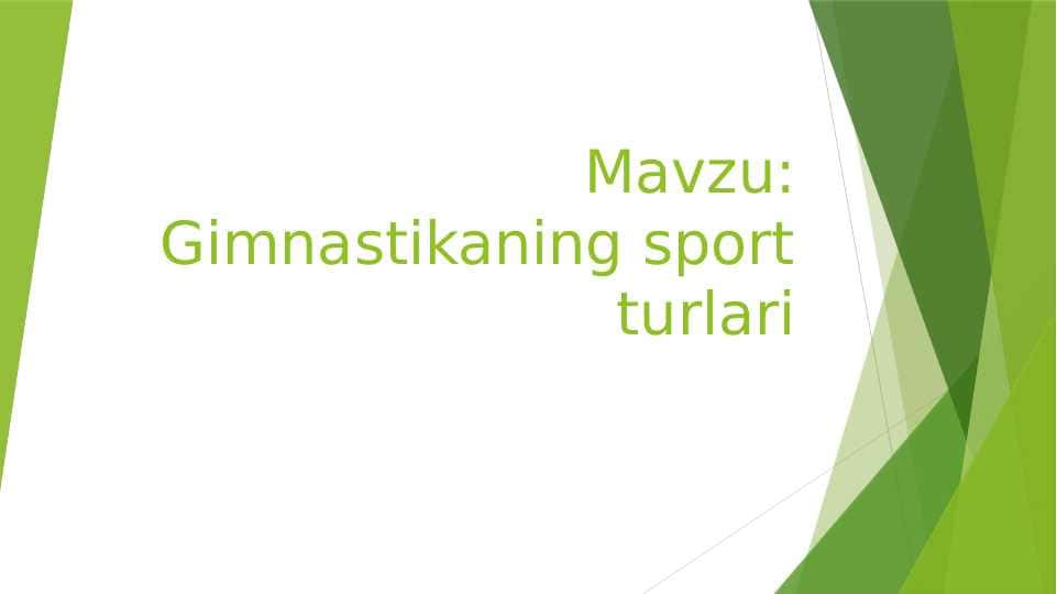 Gimnastikaning sport turlari
