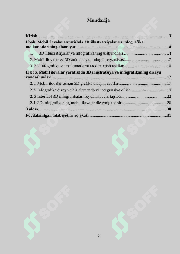 Mobil ilovalar yaratuvchi dasturlarda 3D illustratsiyalar (infografika ma`lumotlar ko`rinishida) 2