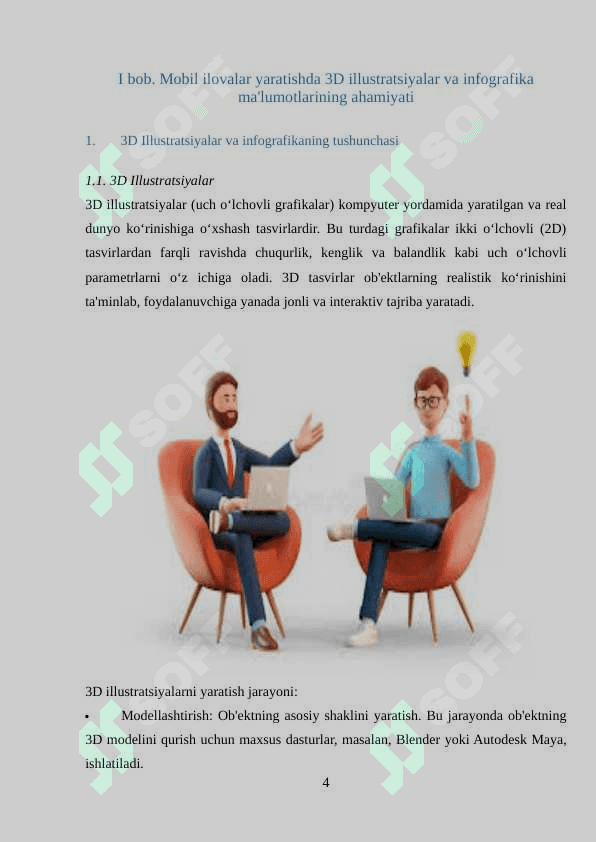 Mobil ilovalar yaratuvchi dasturlarda 3D illustratsiyalar (infografika ma`lumotlar ko`rinishida) 4