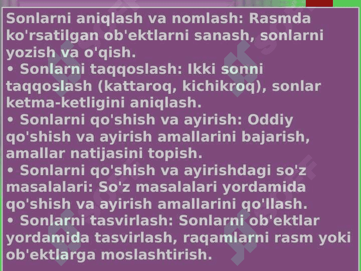 EGMA va TIMSS xalqaro baholash dasturida "Miqdor" mazmun sohasiga oid topshiriqlar 4
