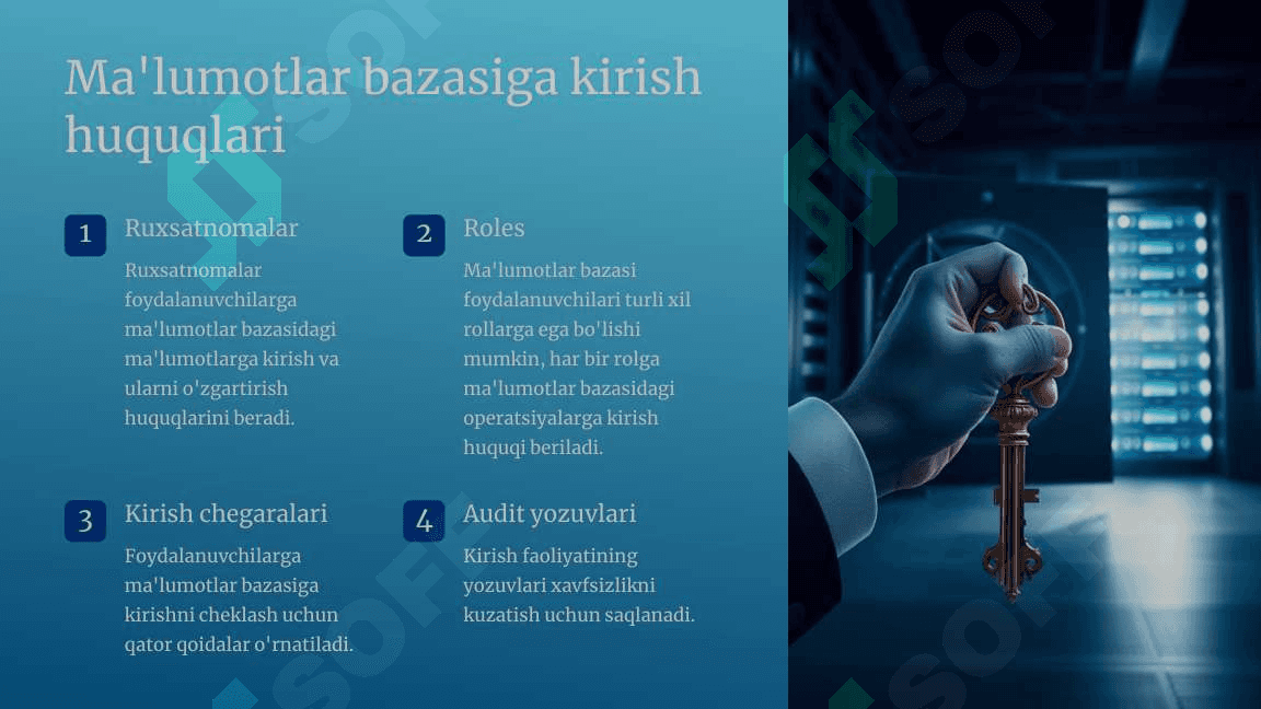Ma'lumotlar  bazasi  xavfsizligi:  identifikatsiya 2