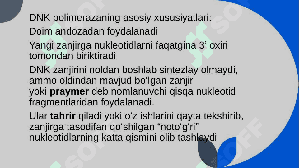 MUTATSIYA VA DNK REPRATSIYASINING MOLEKULYAR MEXANIZIMLARI 4
