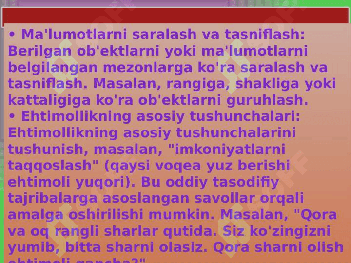 EGMA xalqaro baholash dasturida "Ma'lumotlar va noaniqlilik" mazmun sohasiga oid topshiriqlar 4