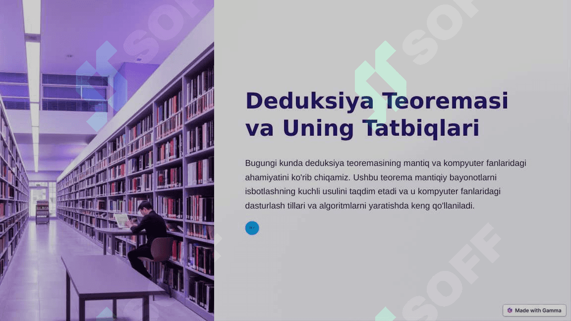 Deduksiya Teoremasi va Uning Tatbiqlari 2