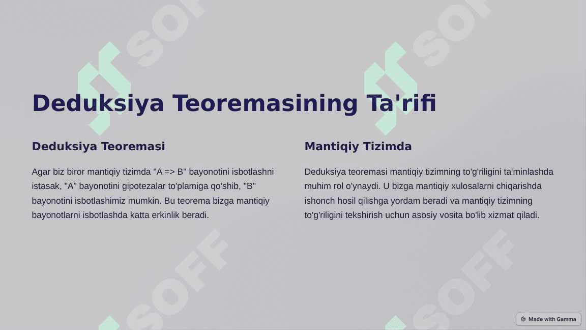 Deduksiya Teoremasi va Uning Tatbiqlari 3