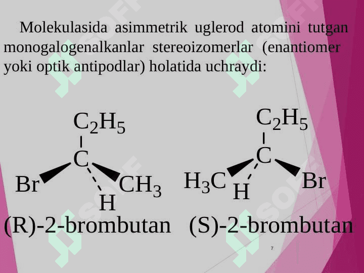 Alifatik uglevodorodlarning monogalogenli hosilalari 7
