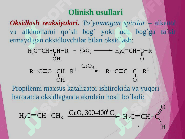 , -to`yinmagan aldegid va ketonlar 5