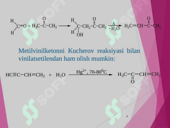 , -to`yinmagan aldegid va ketonlar 8