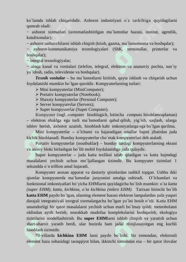 Iqtisodiyotda axborot- kommunikatsion texnologiyalar va tizimlar” fаniga kirish 2