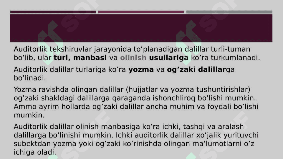 Auditorlik dalillar 5
