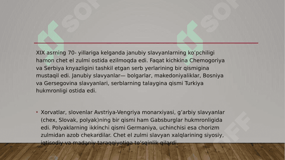 XIX-XX ASR BOSHLARIDA Bolqon yarimoroli. 2