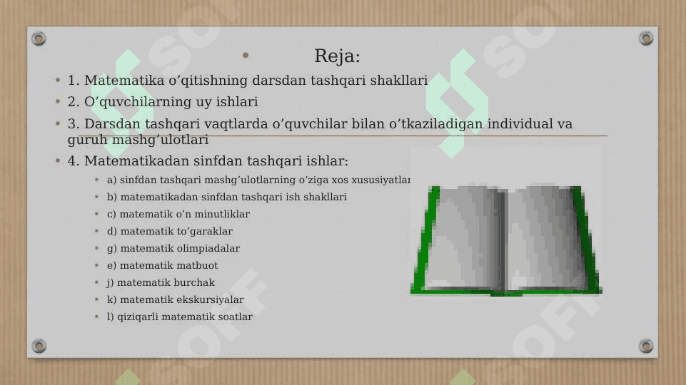 Boshlang’ich sinflarda matematika o’qitishning darsdan tashqari shakllari 2