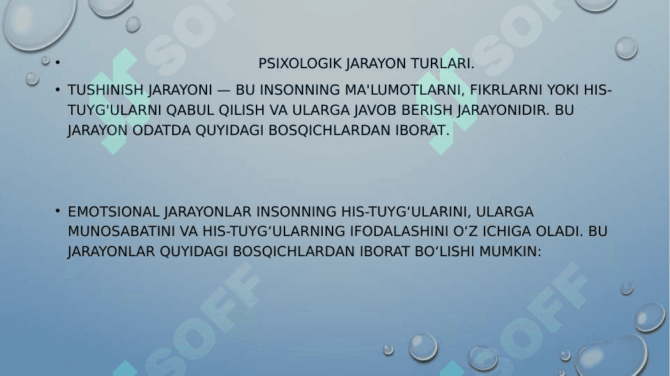 Psixik jarayonlarning shakllanishi va hukm surishini tekshirishning ob’ektiv metodlari. 4
