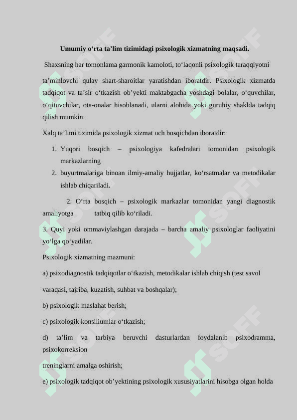 Ta’limda psixalogik xizmat o’rni 5