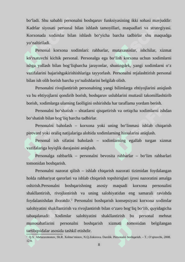 PERSONALNI BOSHQARISH 8