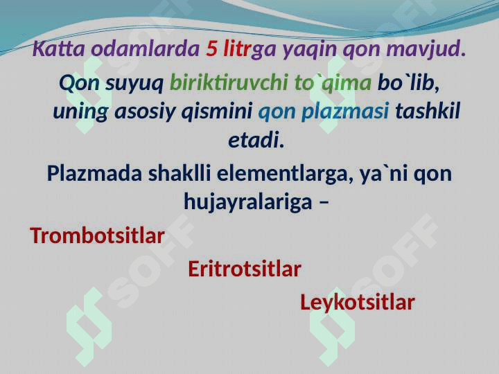 Qonning kimyoviy tarkibi 2