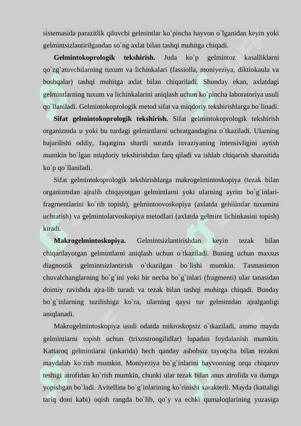 Hayvonlarni gelmintologik tekshiris gelmintlarni yig’sh va aniqlash usullari 3