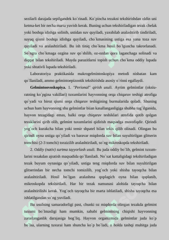 Hayvonlarni gelmintologik tekshiris gelmintlarni yig’sh va aniqlash usullari 4