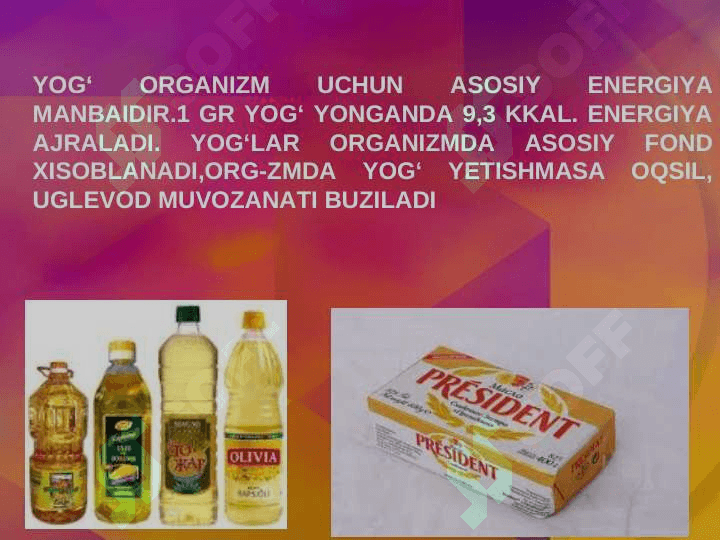 YOG’ VA MOYLARNI 2
