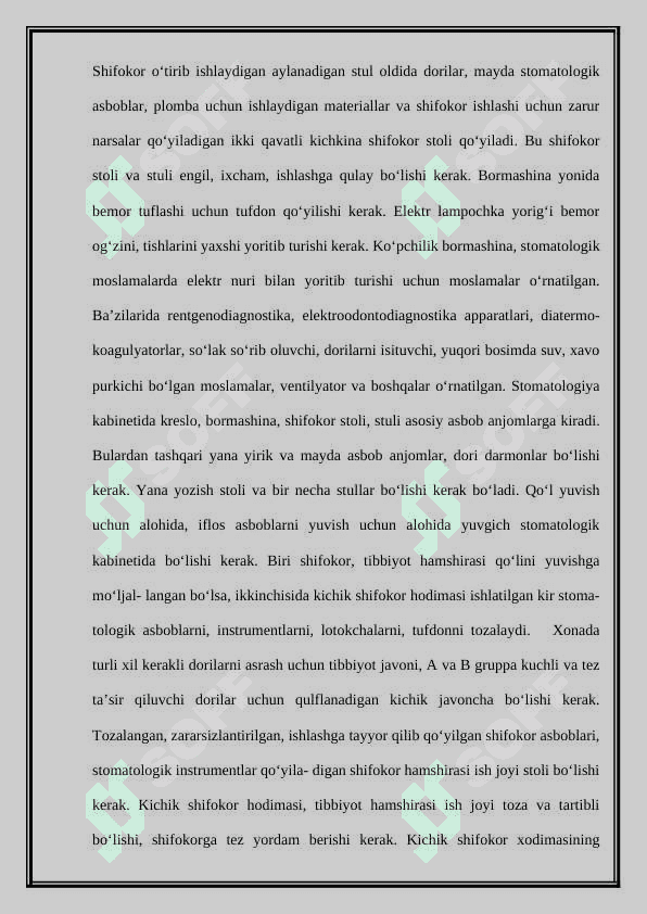 stomatologiya xonasining jihozlanishi 8